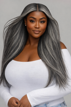 Tissage  gris indien lisse, 100% vierge, Remy, non traités, cuticules alignées, sans nœuds, texture naturelle (sans coloration)