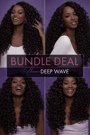 Offre à prix ultra bas, Cheveux vierges bouclées de l'Inde, (Deep Wave)