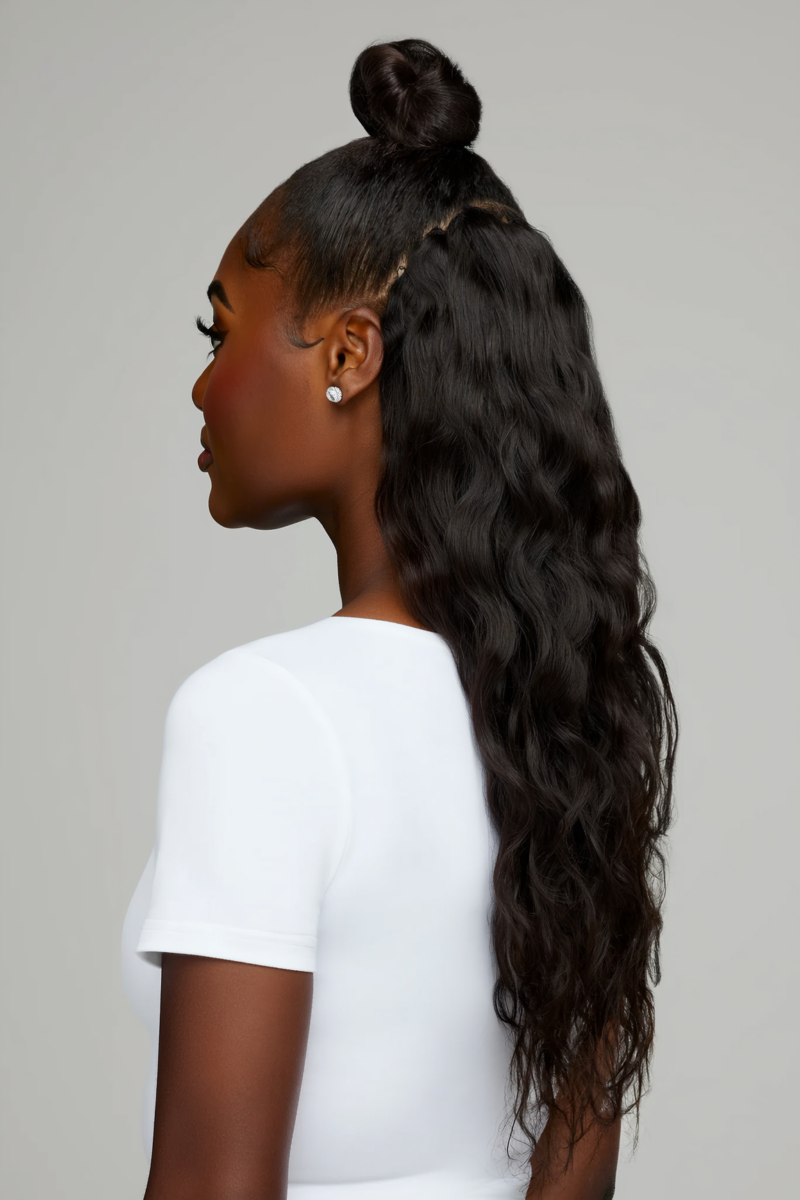 Extensions à clips, cheveux vierges indiens, Cheveux ondulés