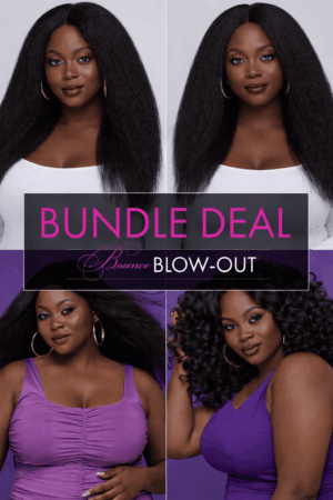 Offre à prix ultra bas, Cheveux vierges de l'Inde, Texture afro naturelle, étirée et maîtrisée (blow-out)