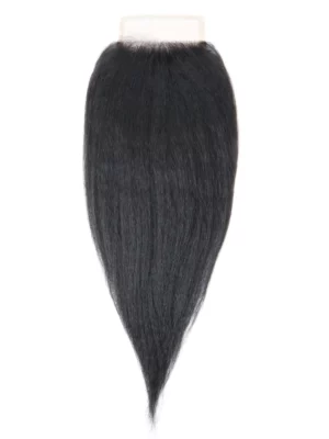 Closure Blow-Out 5X7, Dentelle suisse, Noeuds blanchis, 16"