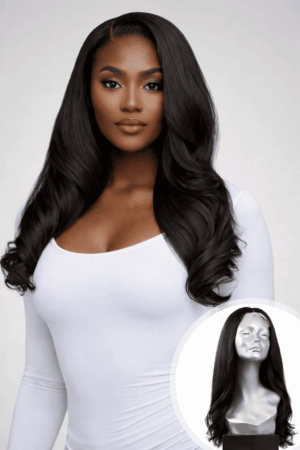 Perruque à closure, cheveux vierges de Bali, 18"