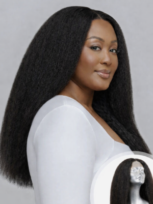 Perruque à closure kinky brushing, texture Blow-Out, 22"