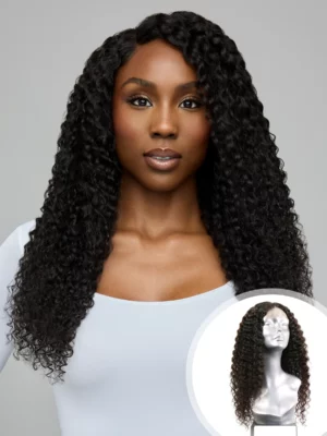 Perruque KinkyCurlyYaki à Closure, Coil Hair 22", Cheveux  bouclés, à élasticité maîtrisée