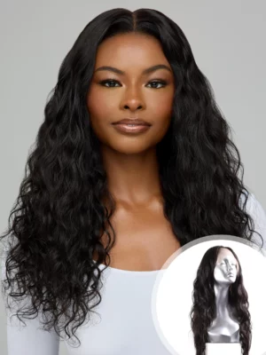 Perruque wavy à closure suisse HD, cheveux naturels 100% Indian Raw Hair