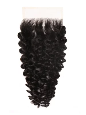 Closure 5x5, SEA cheveux vierges bouclés de Fiji, 16"