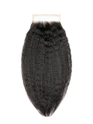 Closure 5x5, SEA cheveux vierges lisse kinky, 16"