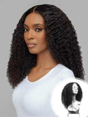 Perruque à closure, cheveux vierges curly du Fiji
