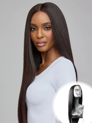 Perruque à closure, cheveux vierges lisses Zen, 18"