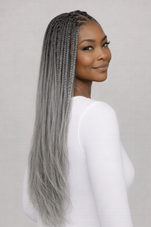 Mèches Gray lisse Braiding Hair – L’Éclat du Gris Naturel Sophistiqué 100% Remy Hair