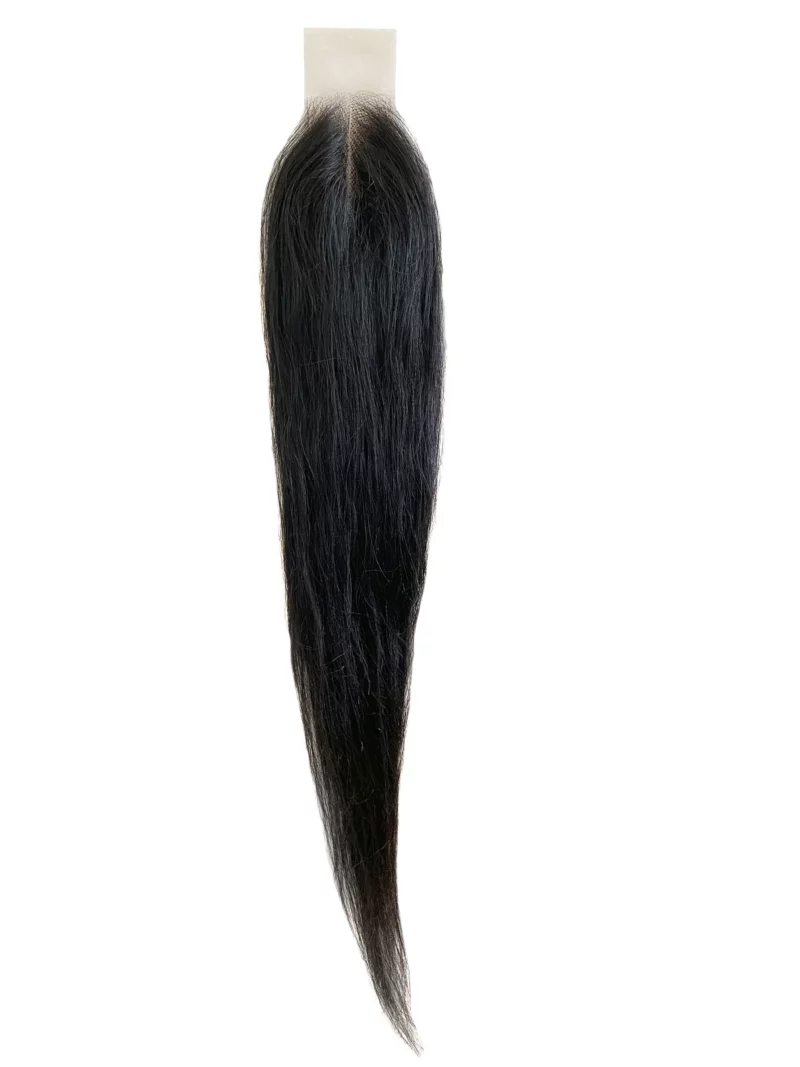 Closure Pure lisse naturel 2X6, Dentelle suisse HD, Noeuds blanchis